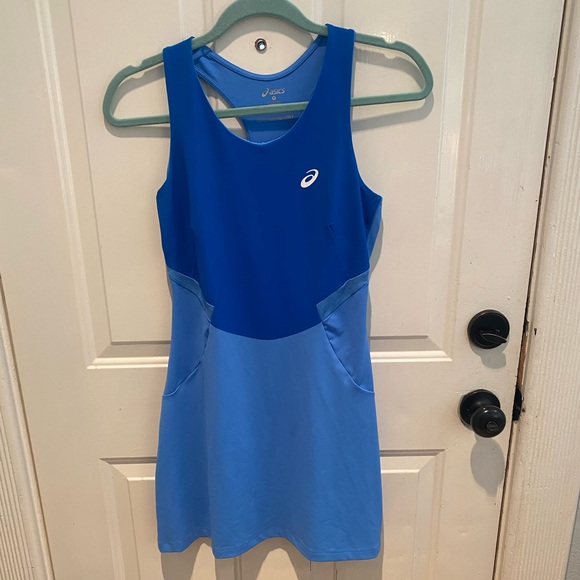ASICS Womens MotionDry Tennis Dress - Blue - S - Picture 3 of 7